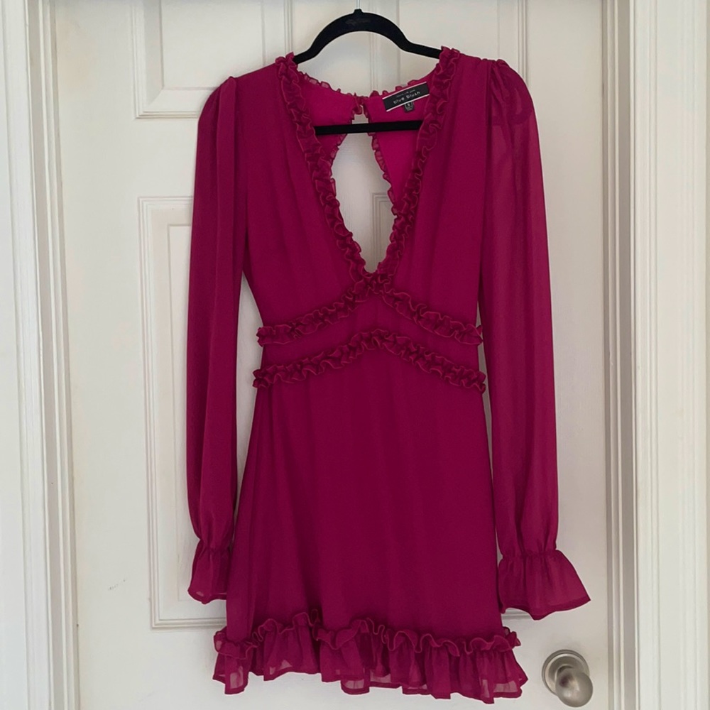 Maroon long sleeve dress